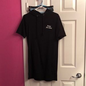 This item is a black and white shirt dress.